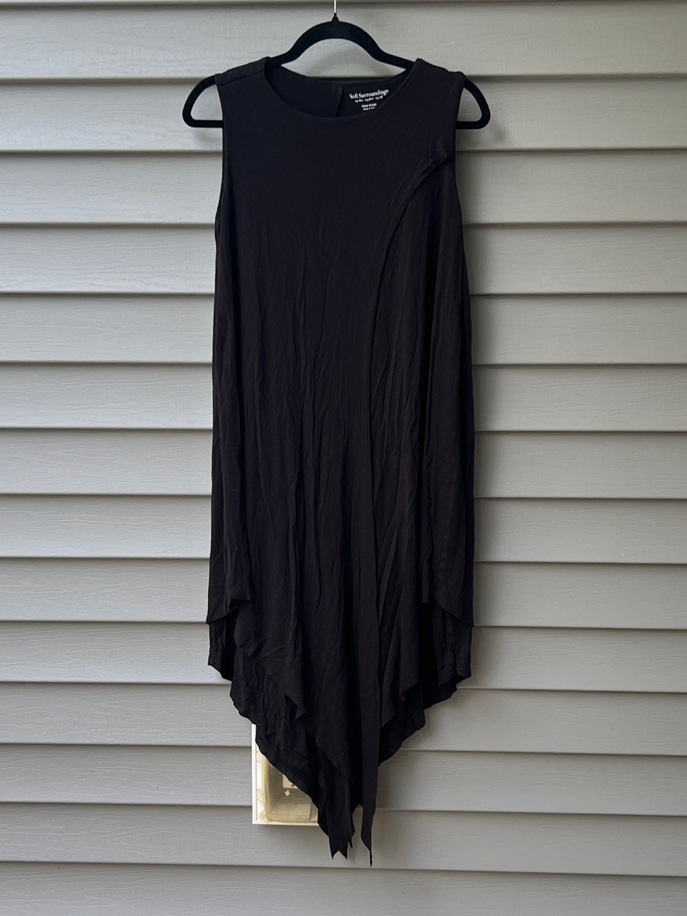 Soft Surroundings Black Layered Asymmetrical Dress XL Petite Sleeveless